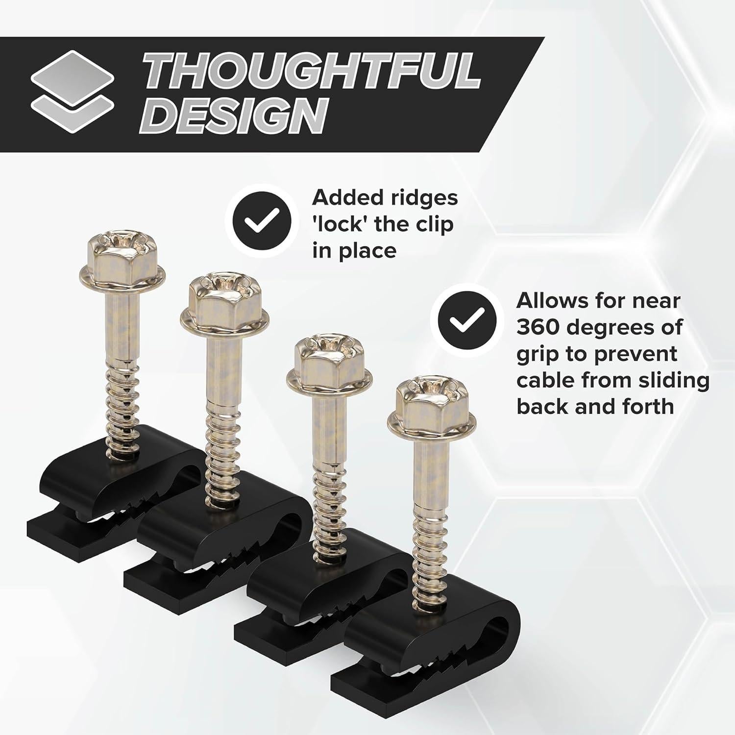 Clips de Cable Eléctrico THE CIMPLE CO - 10 Piezas Negros
