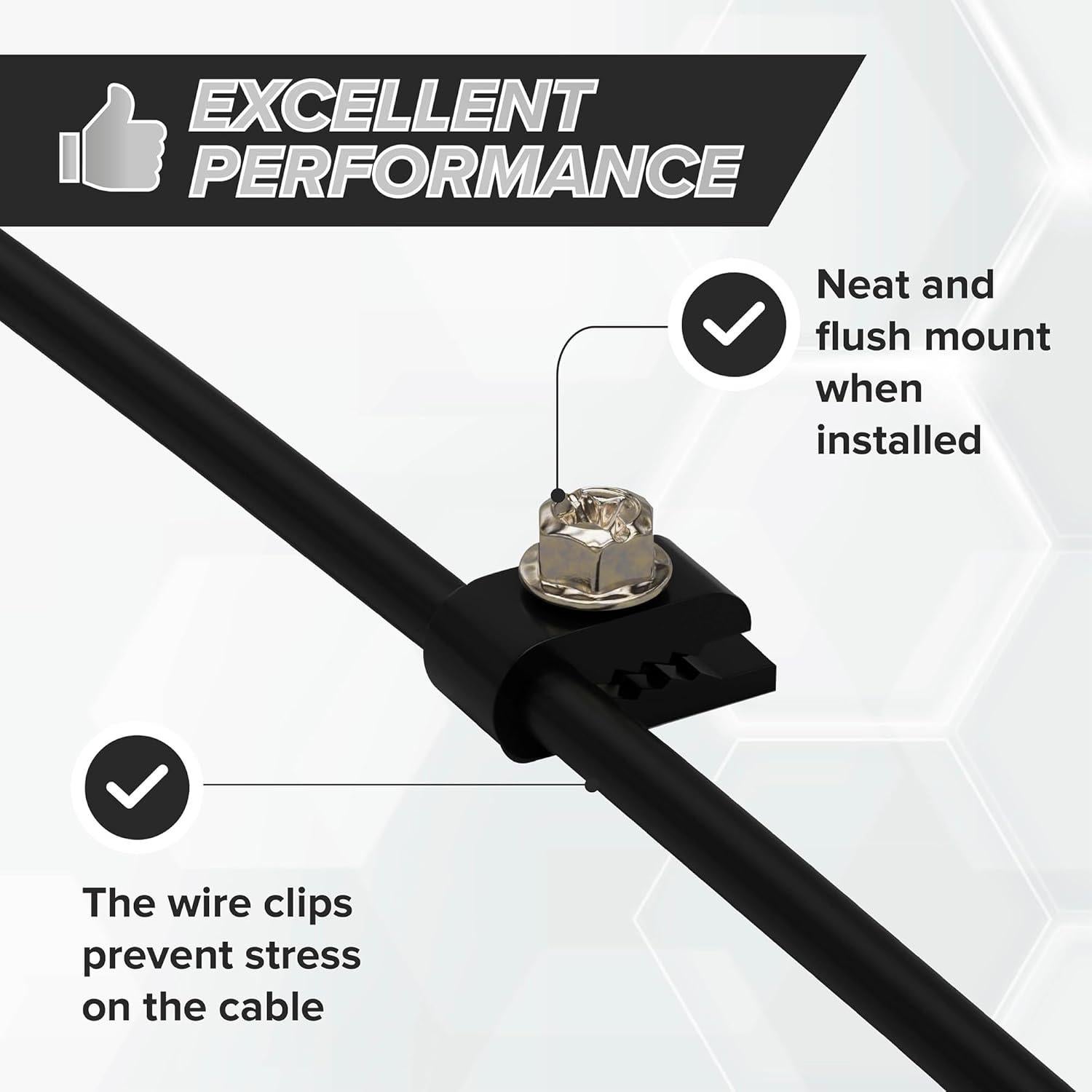Clips de Cable Eléctrico THE CIMPLE CO - 10 Piezas Negros