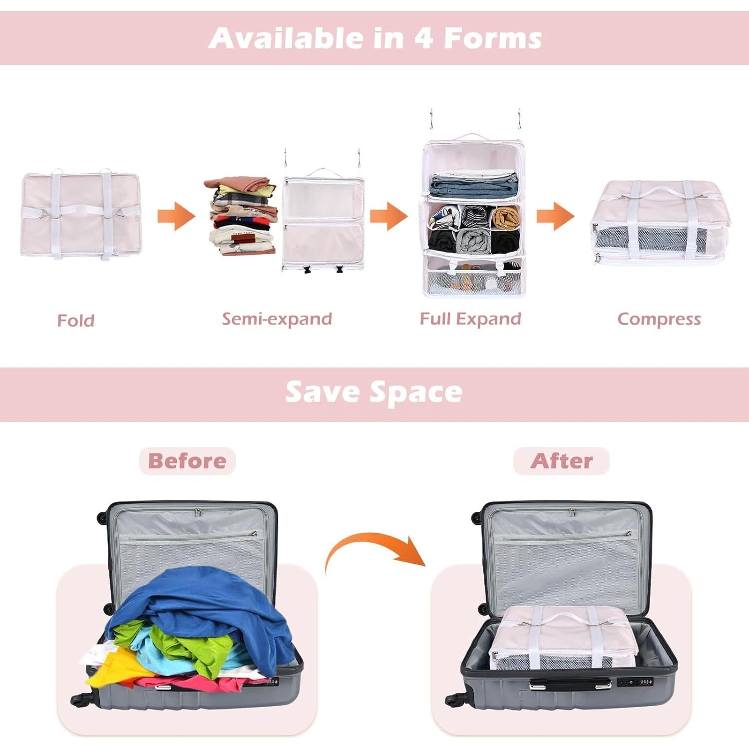 Bolsa de Almacenamiento de Viaje Surblue XXL Rosa Impermeable