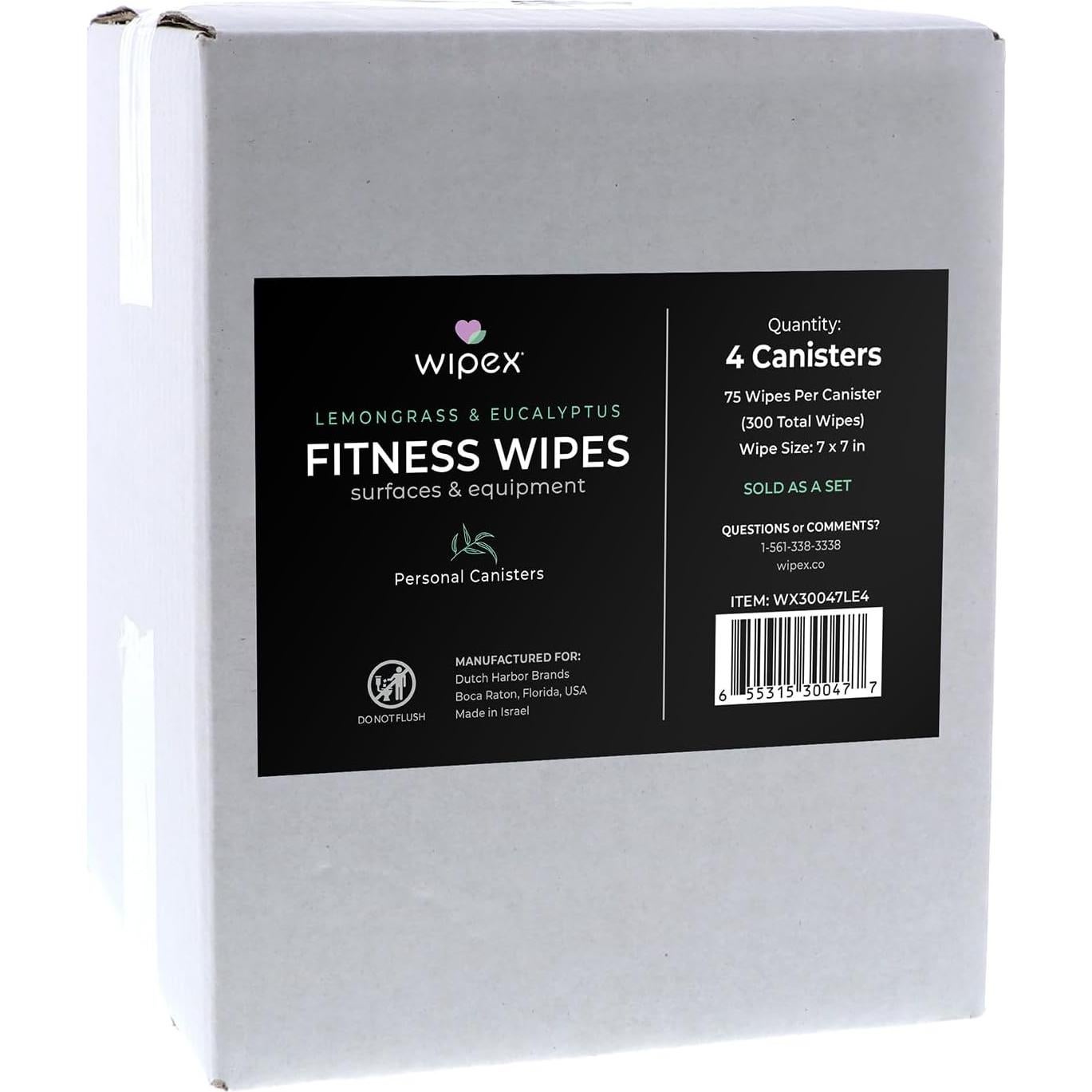 Toallitas de Limpieza Wipex para Equipos de Fitness 75 Ct