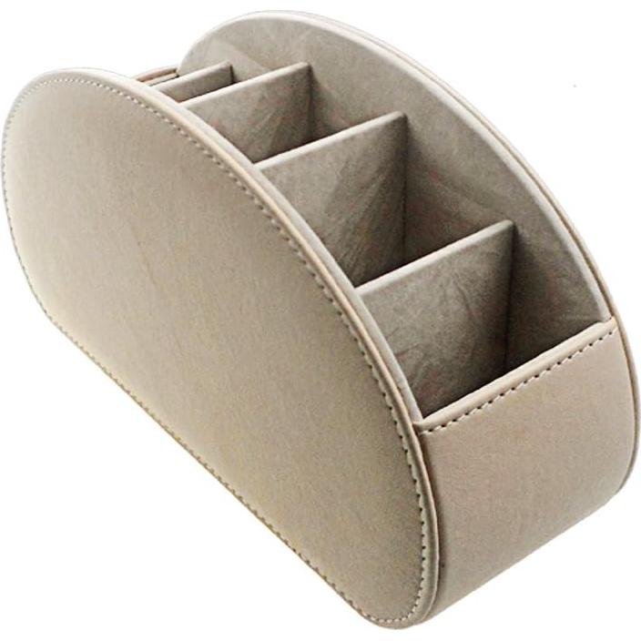 Organizador de Control Remoto Fosinz de Cuero Beige 5 Compartimentos