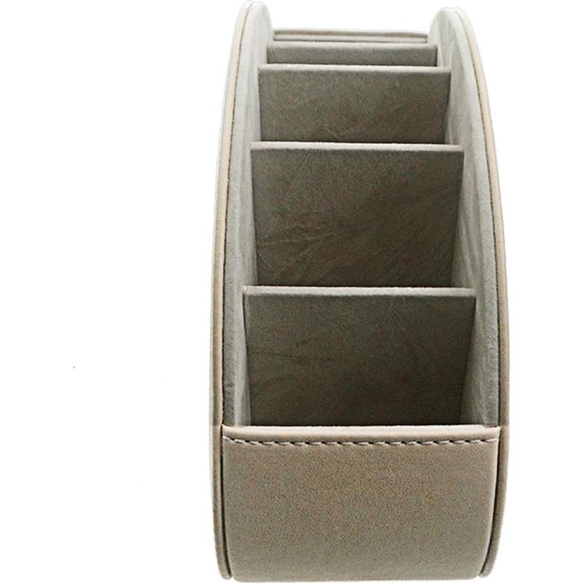 Organizador de Control Remoto Fosinz de Cuero Beige 5 Compartimentos
