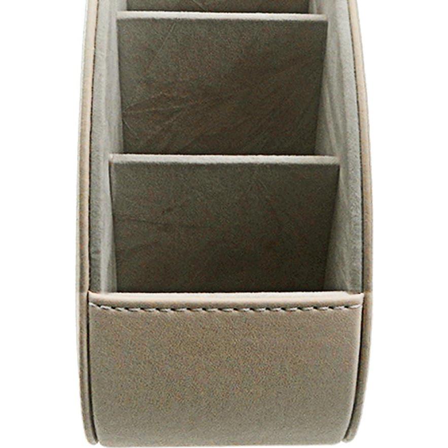 Organizador de Control Remoto Fosinz de Cuero Beige 5 Compartimentos