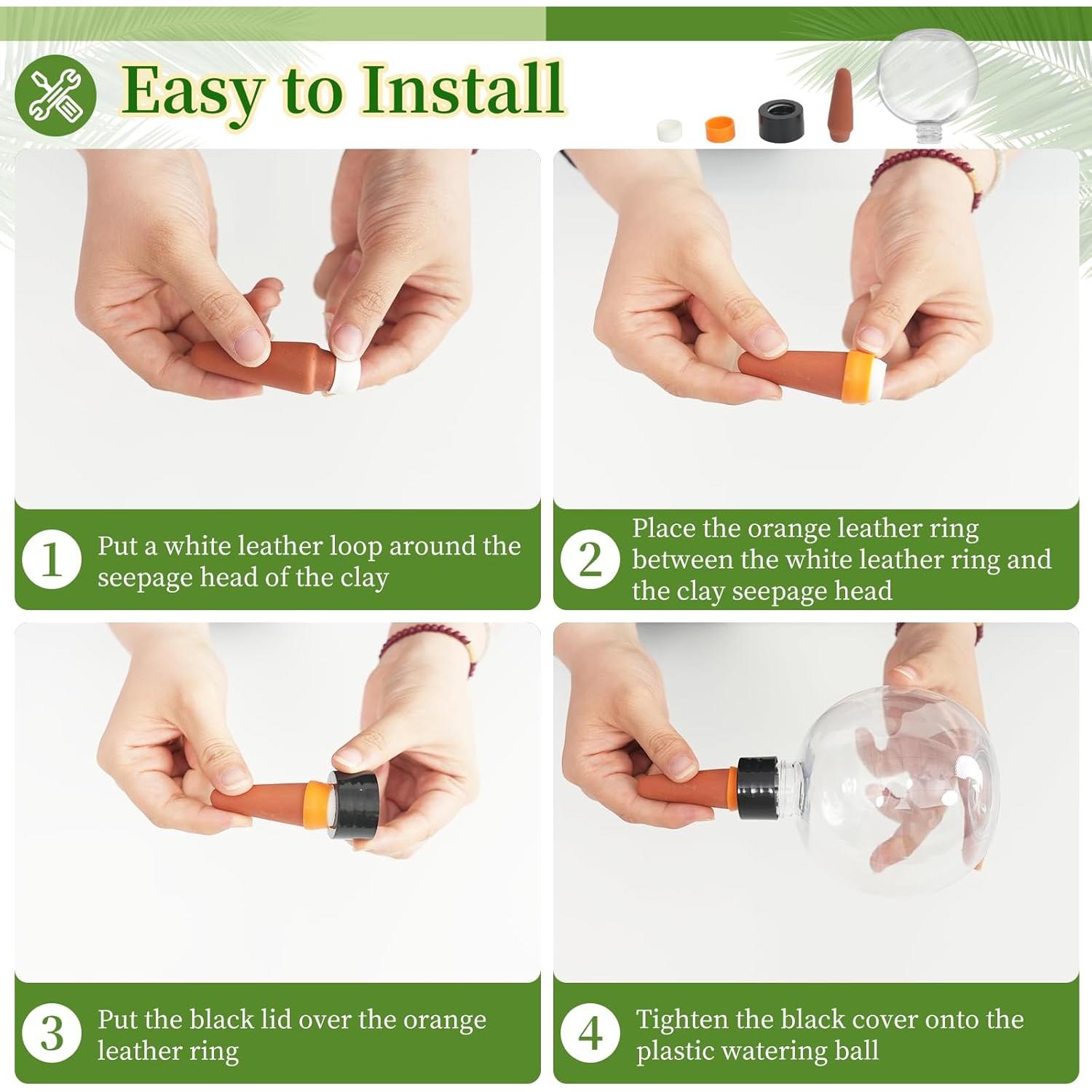 3 Esferas de Riego Automático Gewosi 500 ml para Plantas