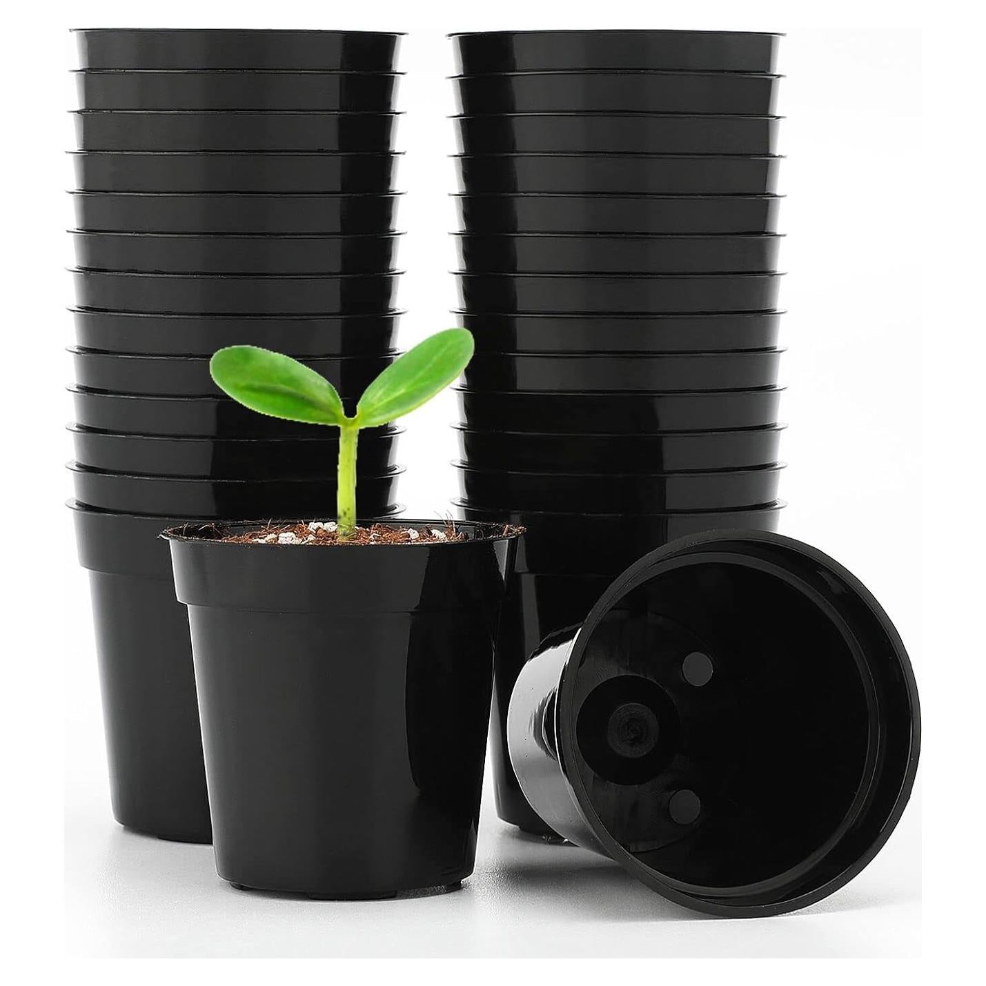 Macetas de Plástico Negras KINGLAKE GARDEN 50 Unidades 5.4 cm