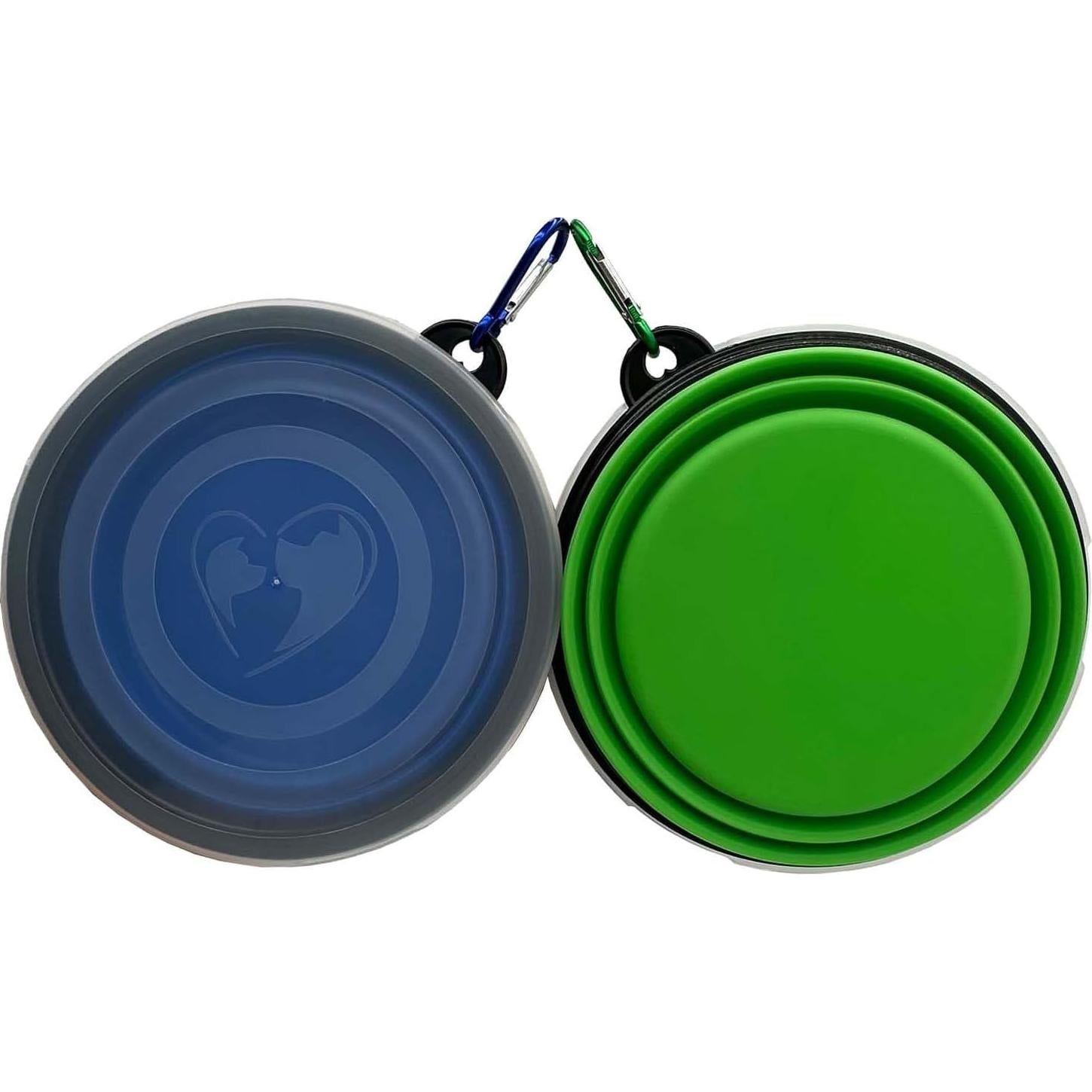 Tazón Plegable para Perros Ylaptew 350ml Azul y Verde 2 Piezas