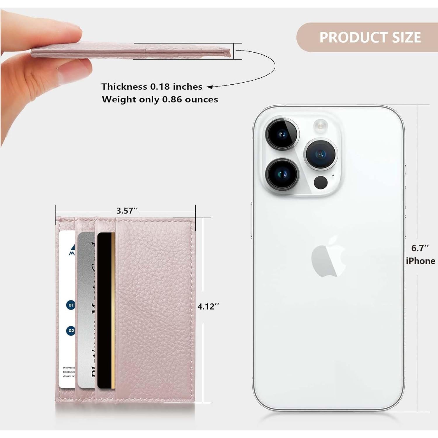 Cartera de Cuero Genuino M-Plateau Ultra Delgada Unisex 10.4x7.8cm