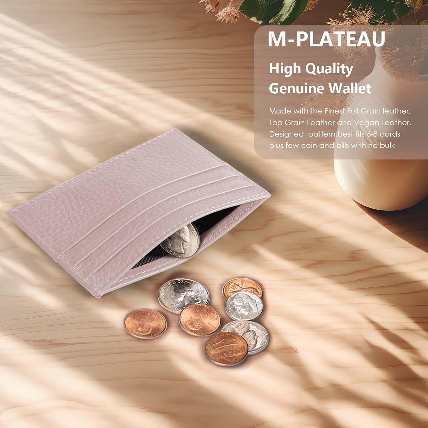Cartera de Cuero Genuino M-Plateau Ultra Delgada Unisex 10.4x7.8cm