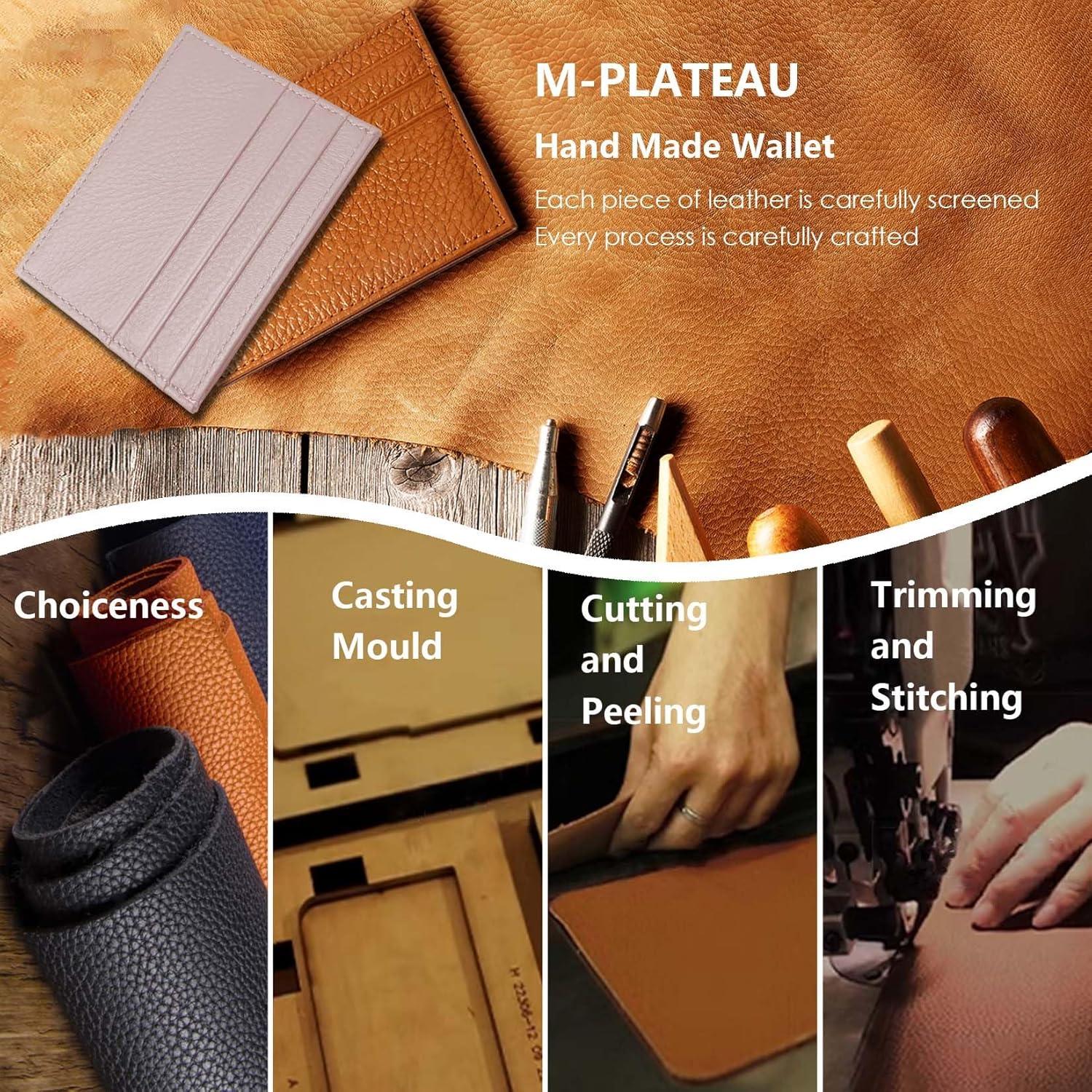 Cartera de Cuero Genuino M-Plateau Ultra Delgada Unisex 10.4x7.8cm