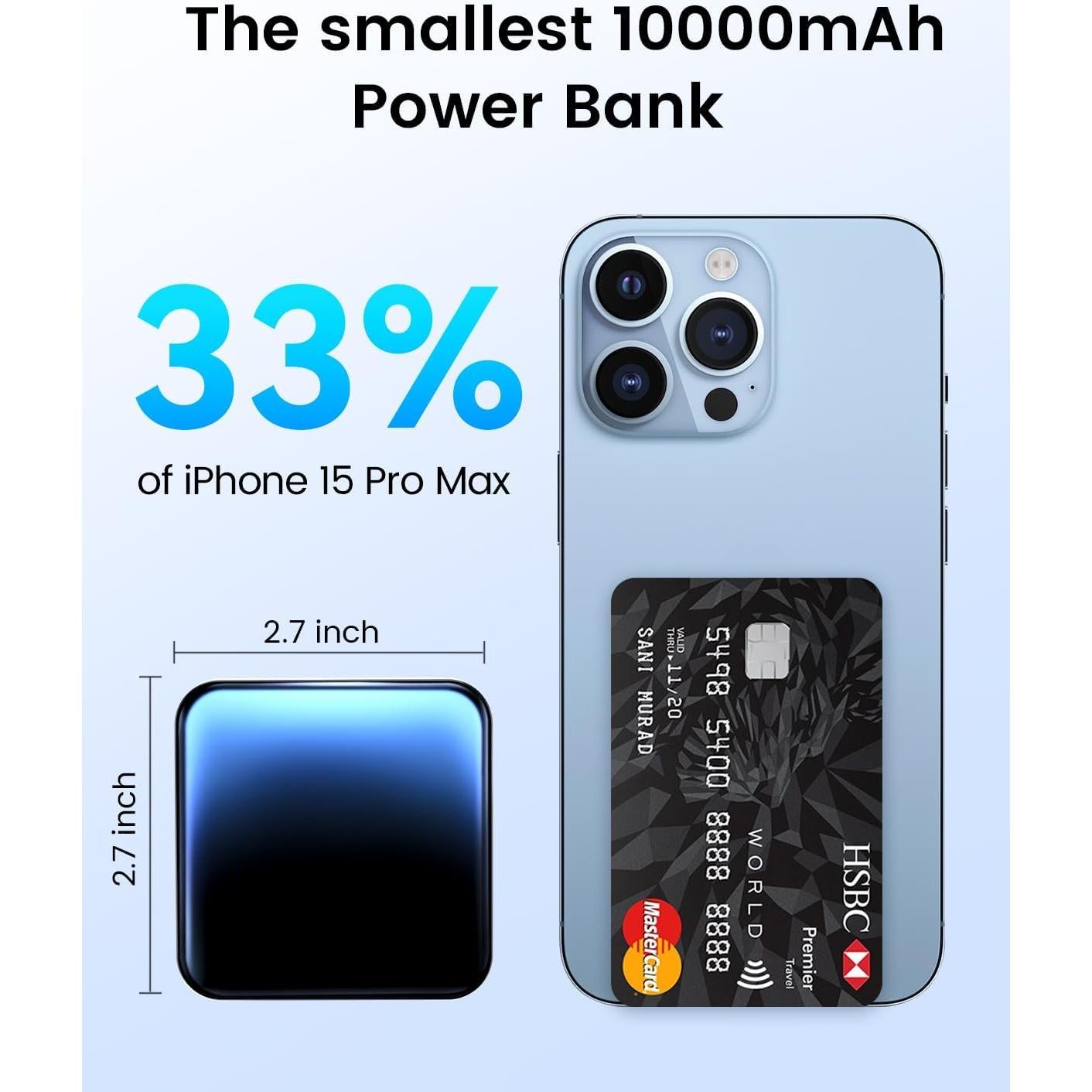 Banco de Energía 10000mAh Shenzhen Meimei Carga Rápida USB-C