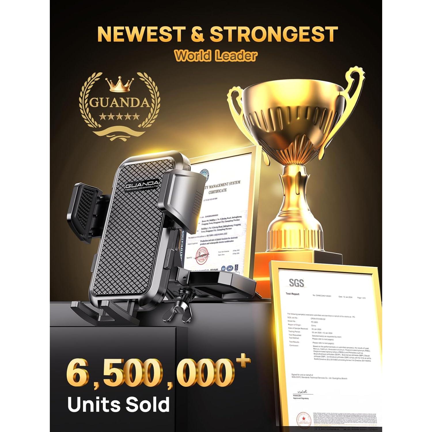 Soporte para Teléfono en Slot de CD Guanda MM700 - Negro