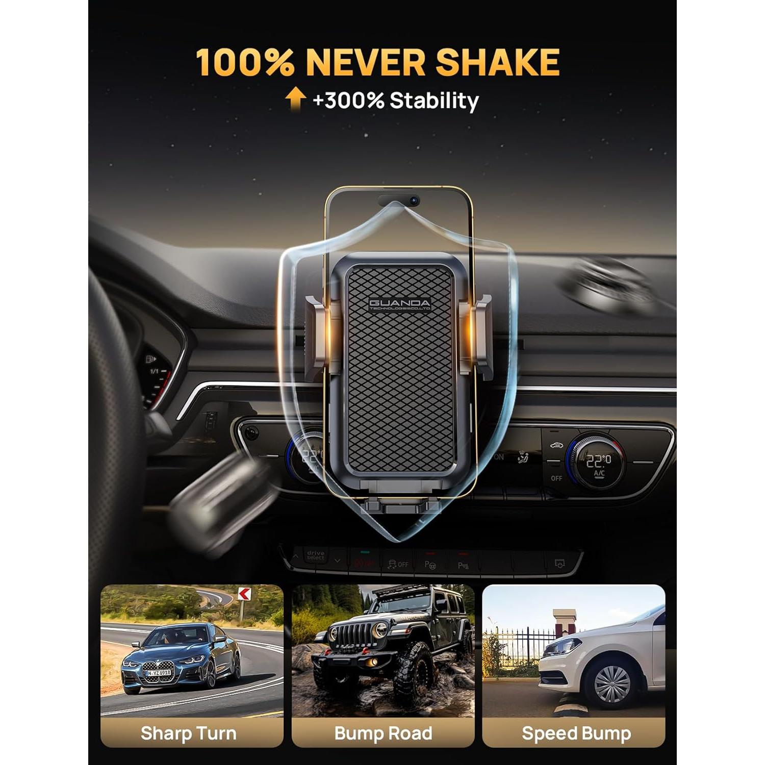 Soporte para Teléfono en Slot de CD Guanda MM700 - Negro