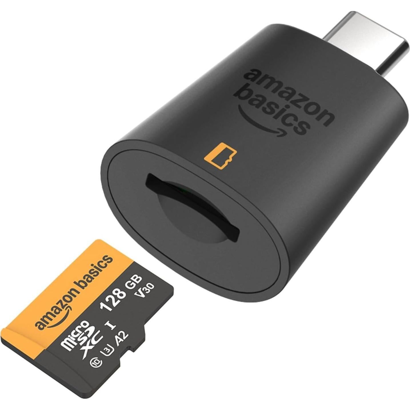 Tarjeta MicroSDXC 128GB Amazon Basics con Adaptador - 200MB/s