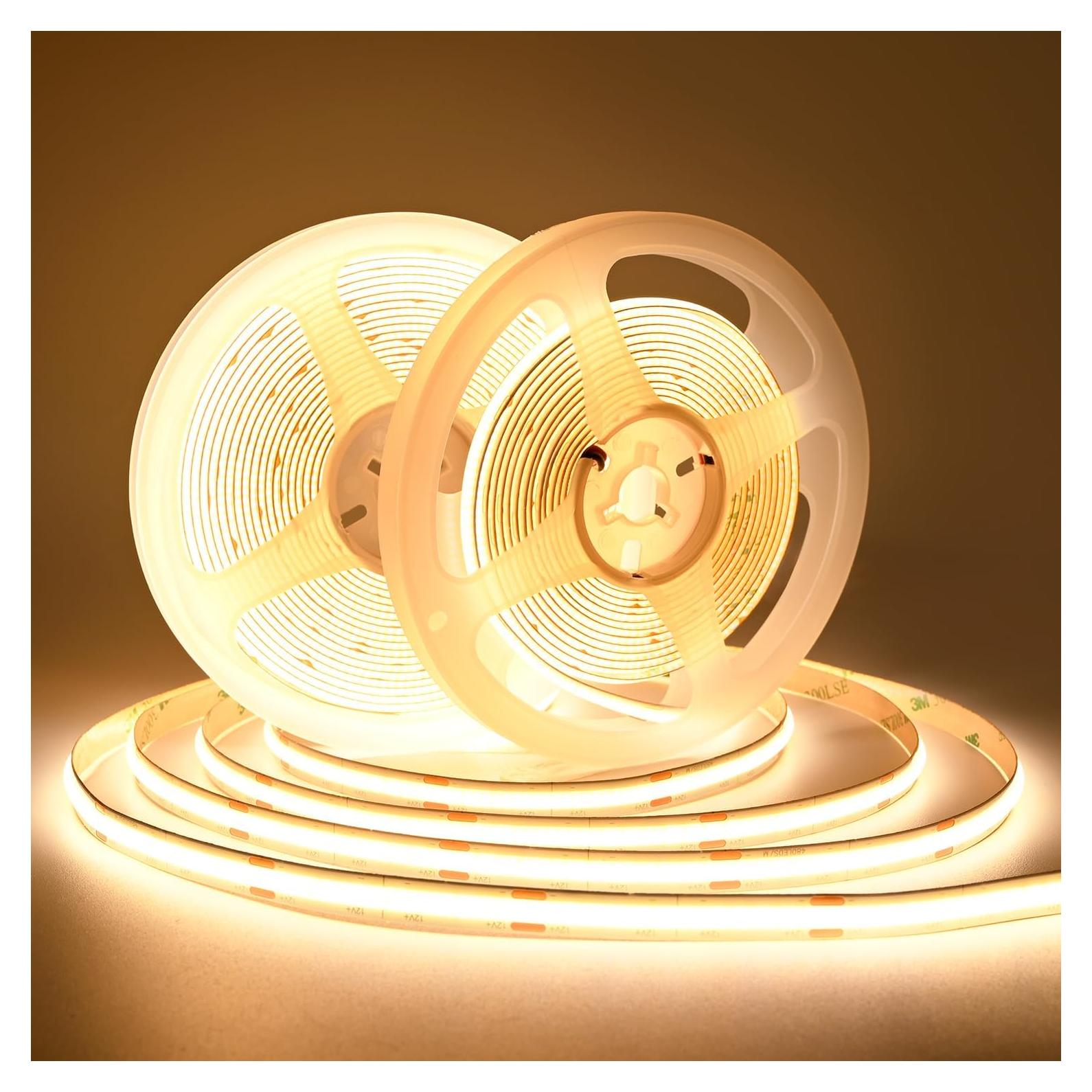 Tira LED COB 12V TUNICHX 2x5m 3000K 480 LEDs/m Luz Cálida