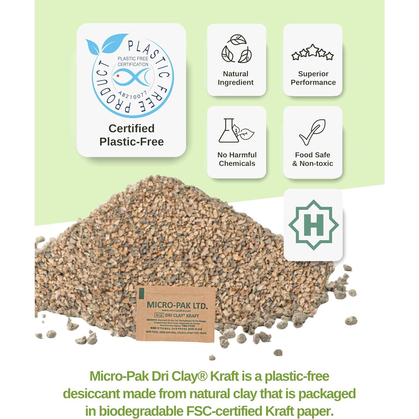 Paquetes Deshidratantes Micro-Pak Dri Clay Kraft 2g x 100pcs