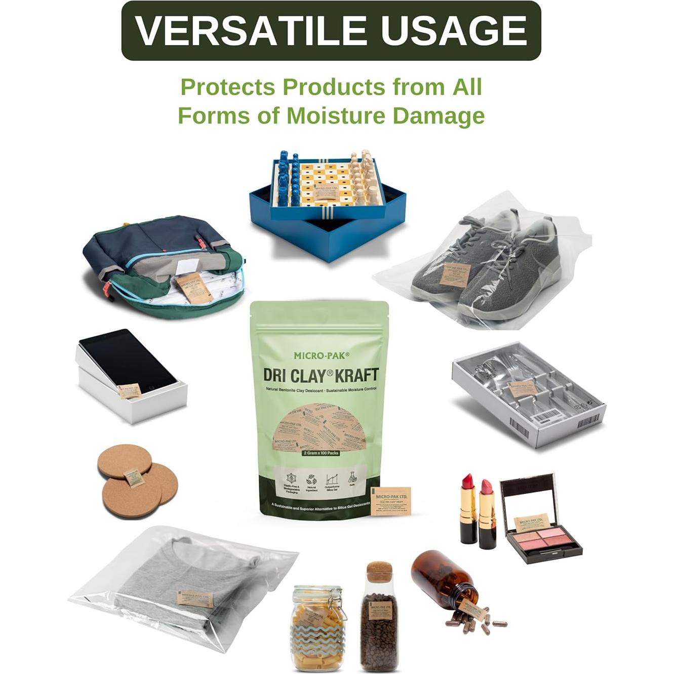 Paquetes Deshidratantes Micro-Pak Dri Clay Kraft 2g x 100pcs