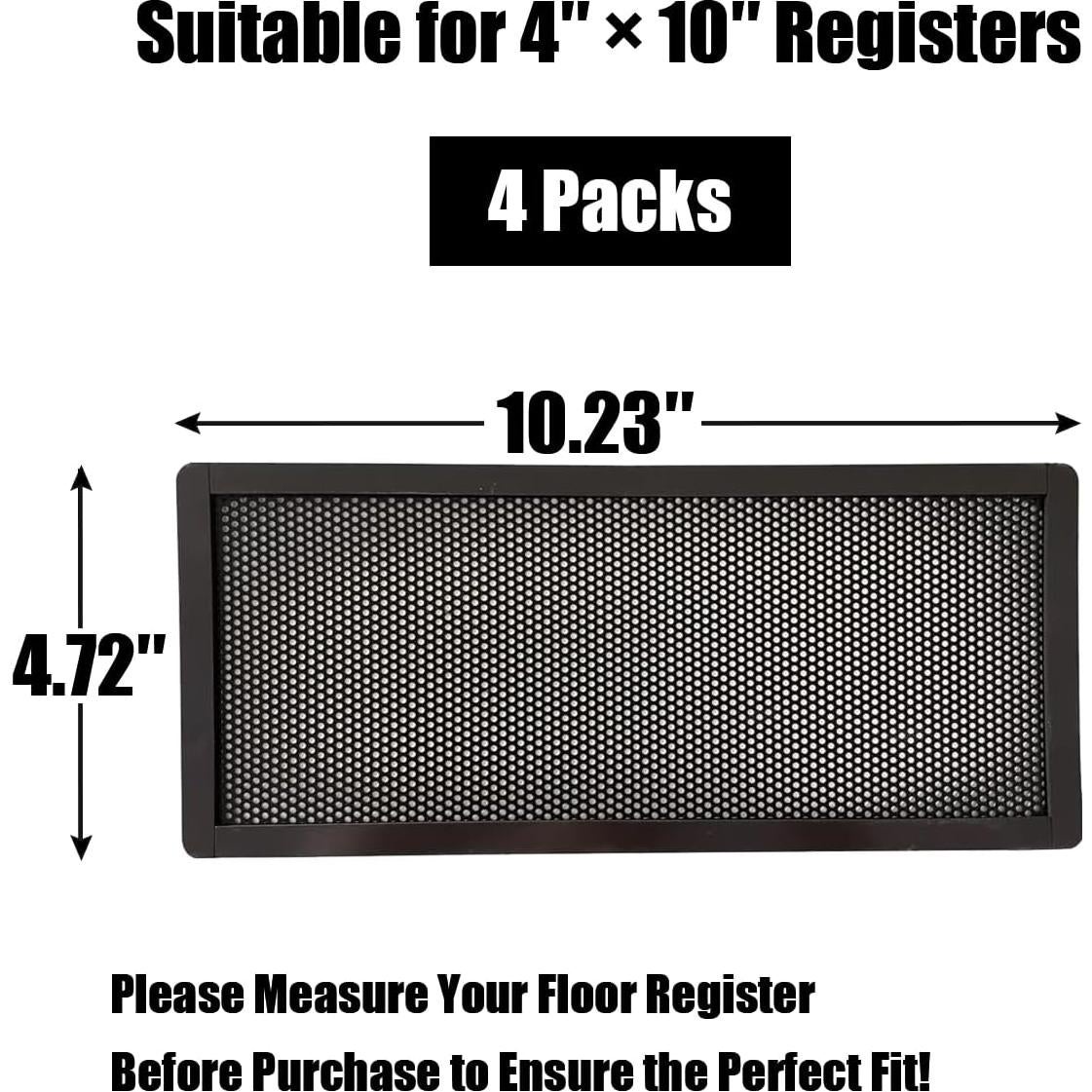 Cubierta de Registro de Piso Magnética NOMM 10x25.4cm - Paquete de 4