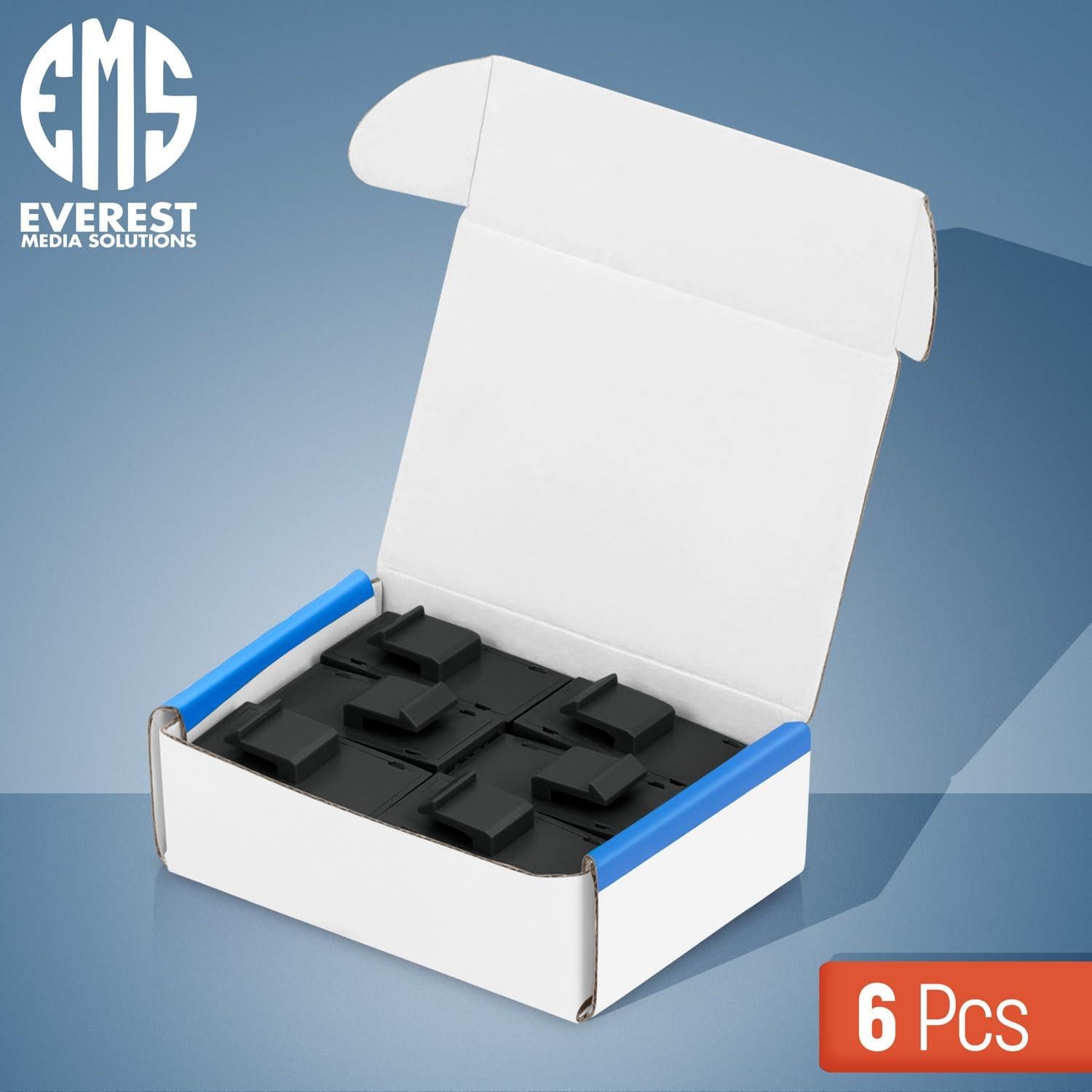 Acoplador Keystone RJ45 Cat6 Everest - Hembra a Hembra, Negro, Paquete de 6