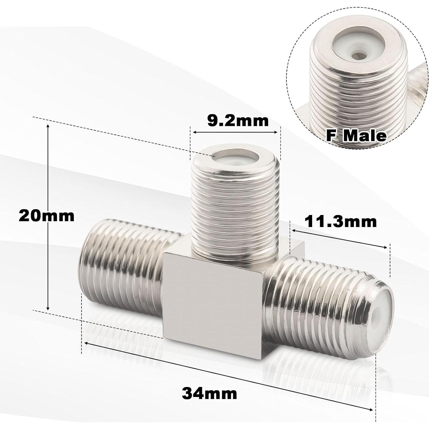 Divisor Coaxial F Tipo 3 Vías RG6 X~wind 2 Pcs