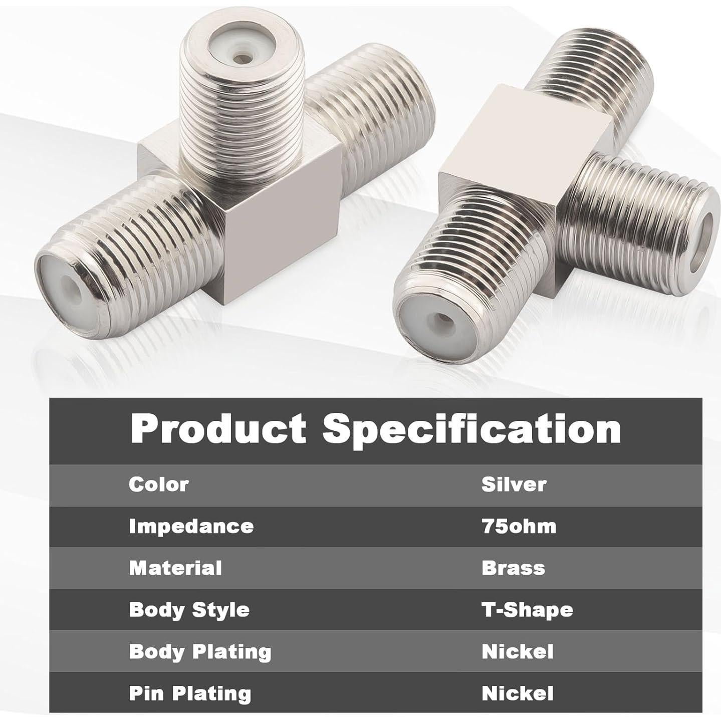 Divisor Coaxial F Tipo 3 Vías RG6 X~wind 2 Pcs