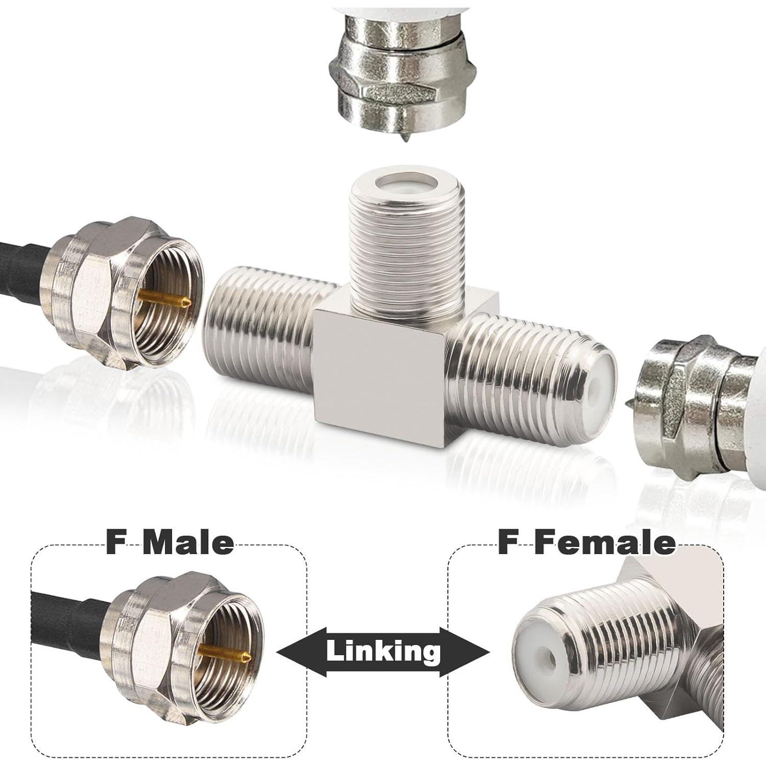 Divisor Coaxial F Tipo 3 Vías RG6 X~wind 2 Pcs