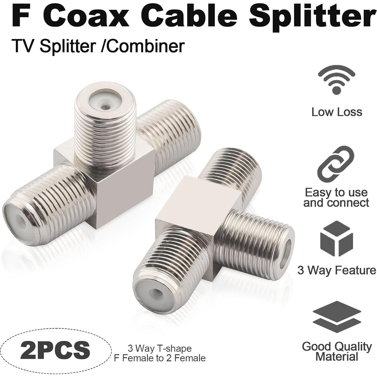 Divisor Coaxial F Tipo 3 Vías RG6 X~wind 2 Pcs