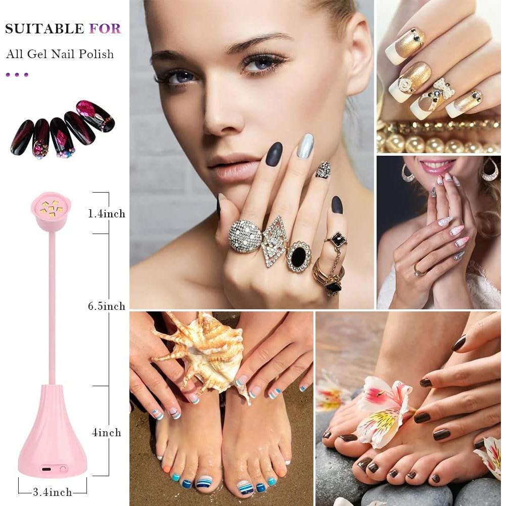 Lámpara UV LED de Uñas Smallshs Rosa, Secado Rápido 18W