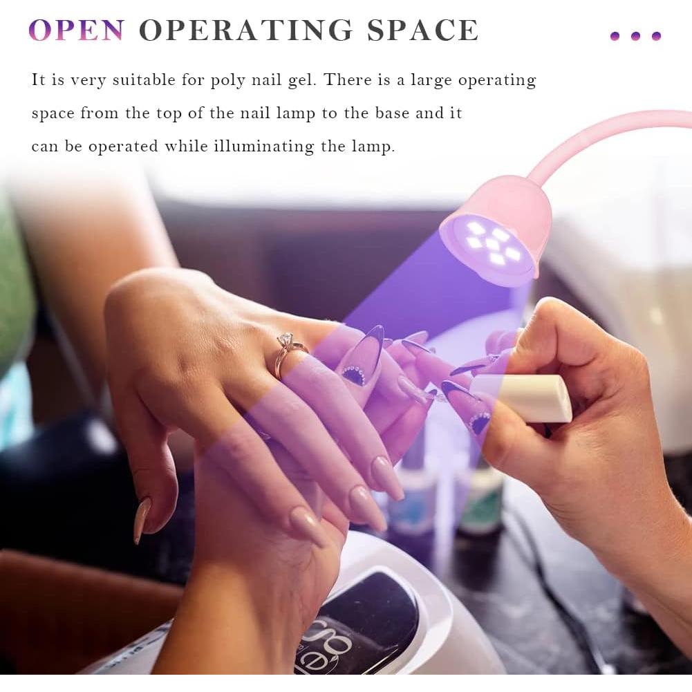 Lámpara UV LED de Uñas Smallshs Rosa, Secado Rápido 18W