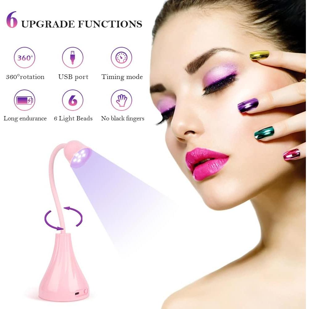 Lámpara UV LED de Uñas Smallshs Rosa, Secado Rápido 18W