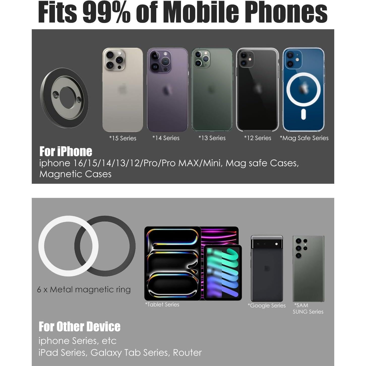 Soporte de Pared Magnético Charchendo para Tabletas 360°