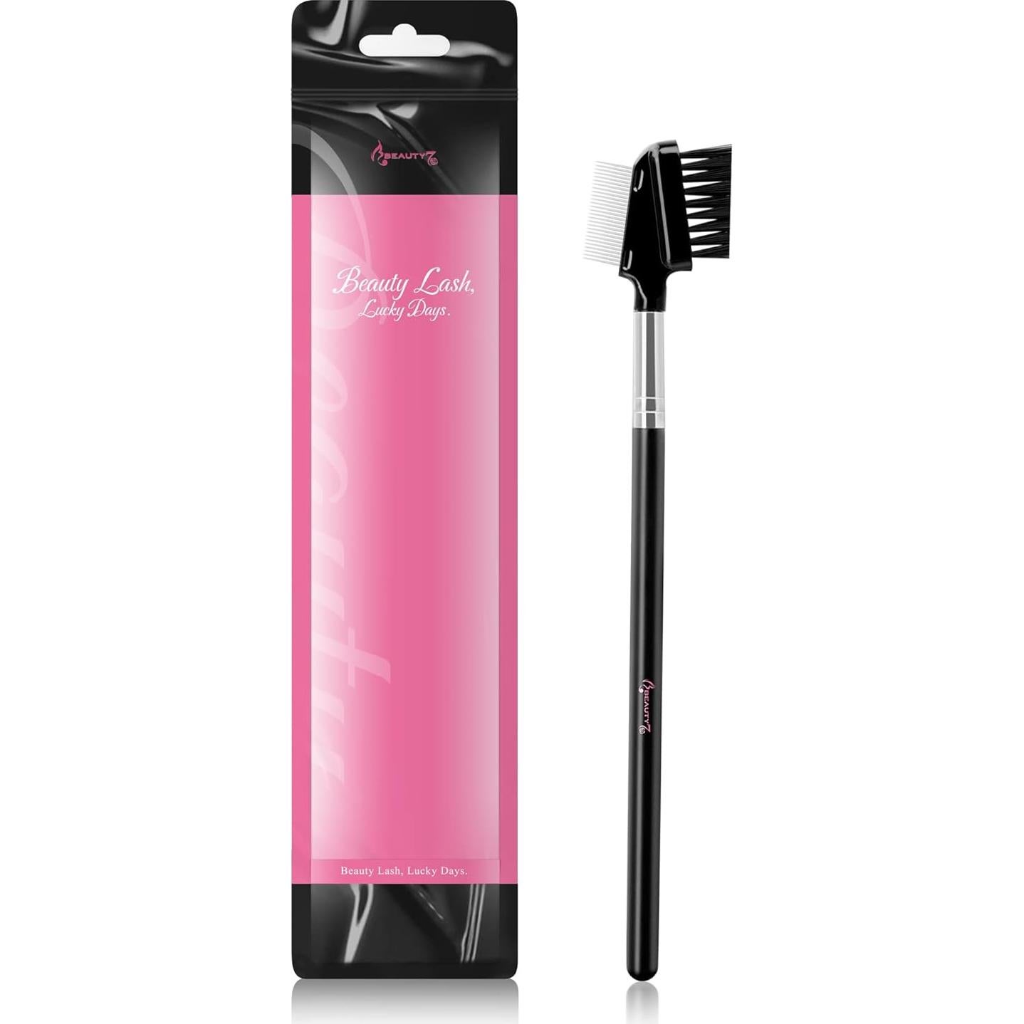 Beauty7 Cepillo de Pestañas y Cejas Doble Cara Acero Inoxidable