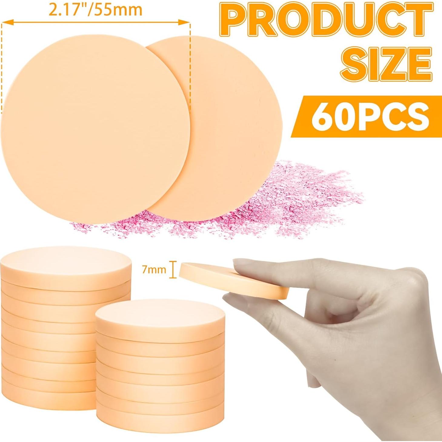 Esponjas de Maquillaje Redondas MotBach 60 Piezas Nude