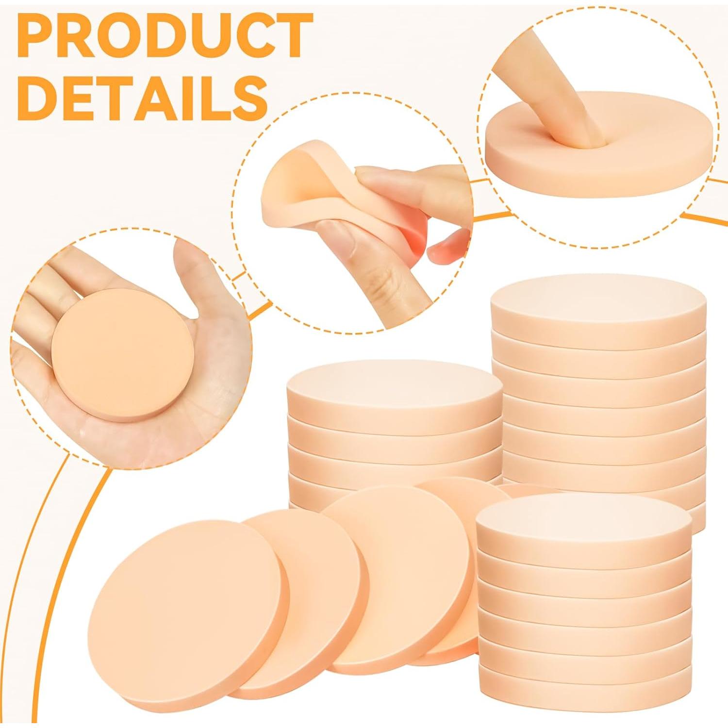 Esponjas de Maquillaje Redondas MotBach 60 Piezas Nude