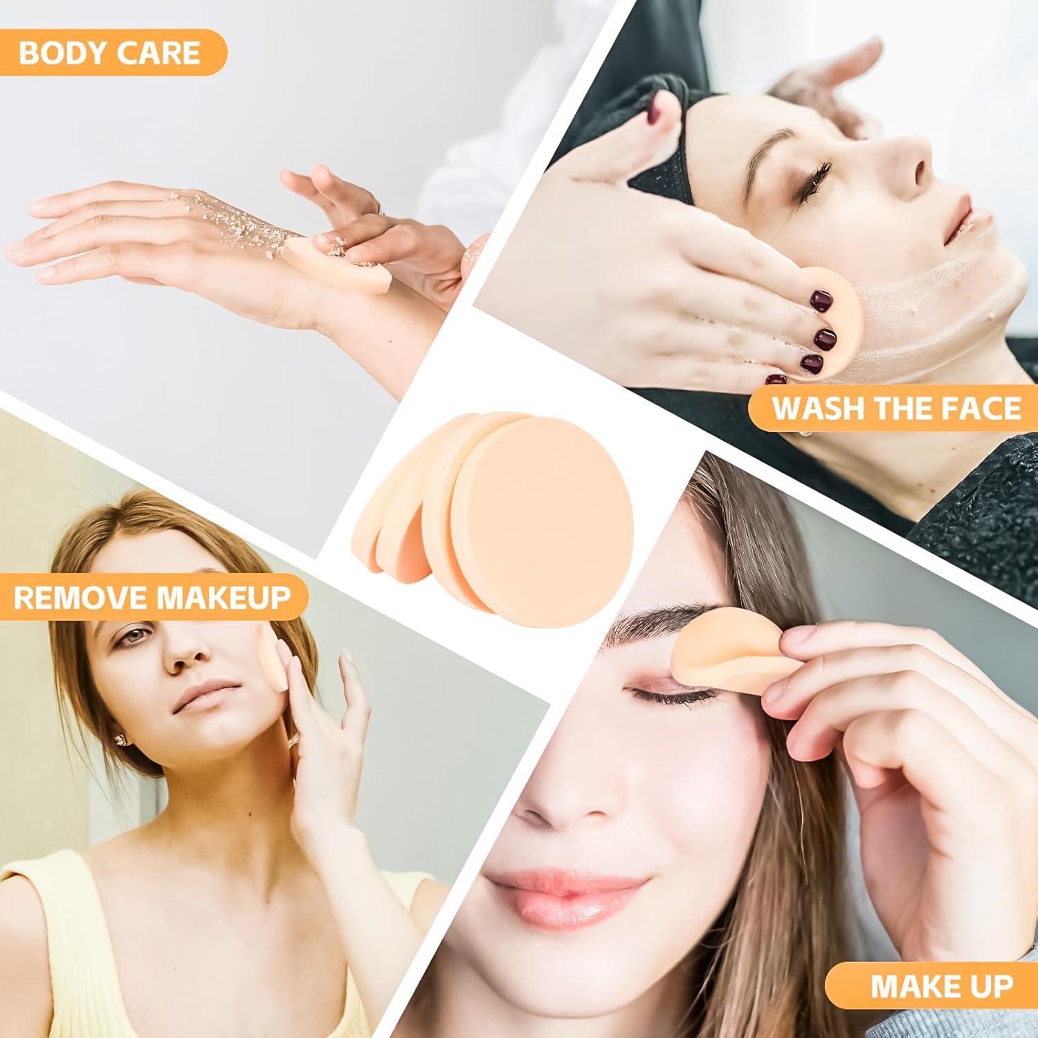 Esponjas de Maquillaje Redondas MotBach 60 Piezas Nude