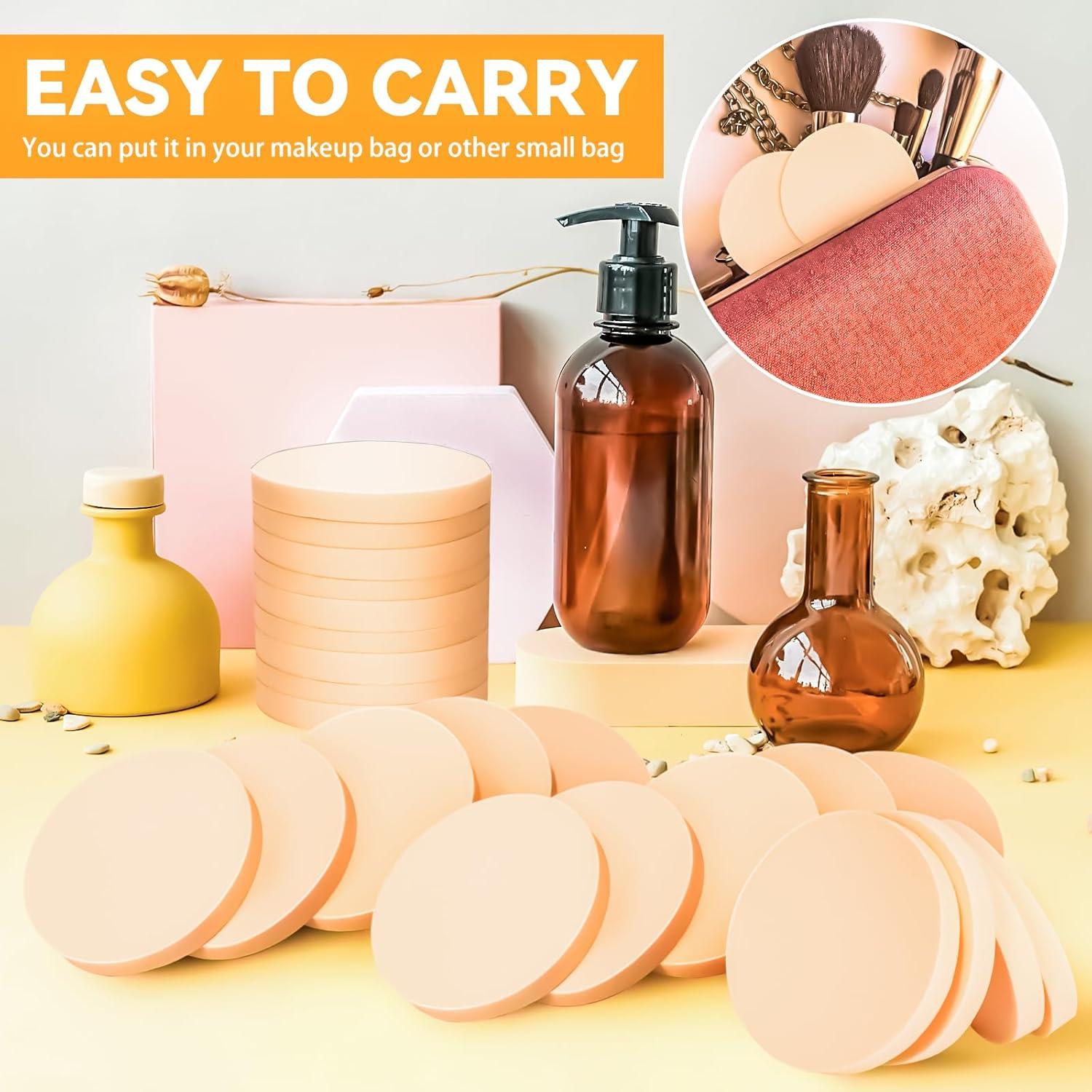 Esponjas de Maquillaje Redondas MotBach 60 Piezas Nude