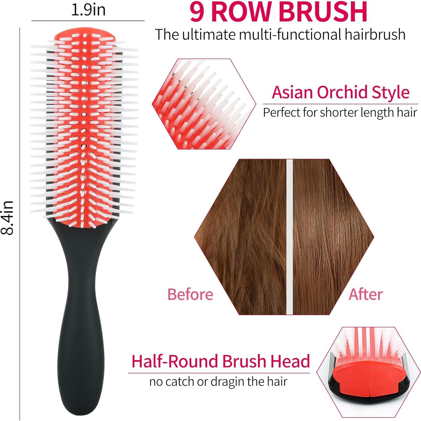 Set de Cepillos para Cabello Rizado UREELIN - 4 Piezas Rosa