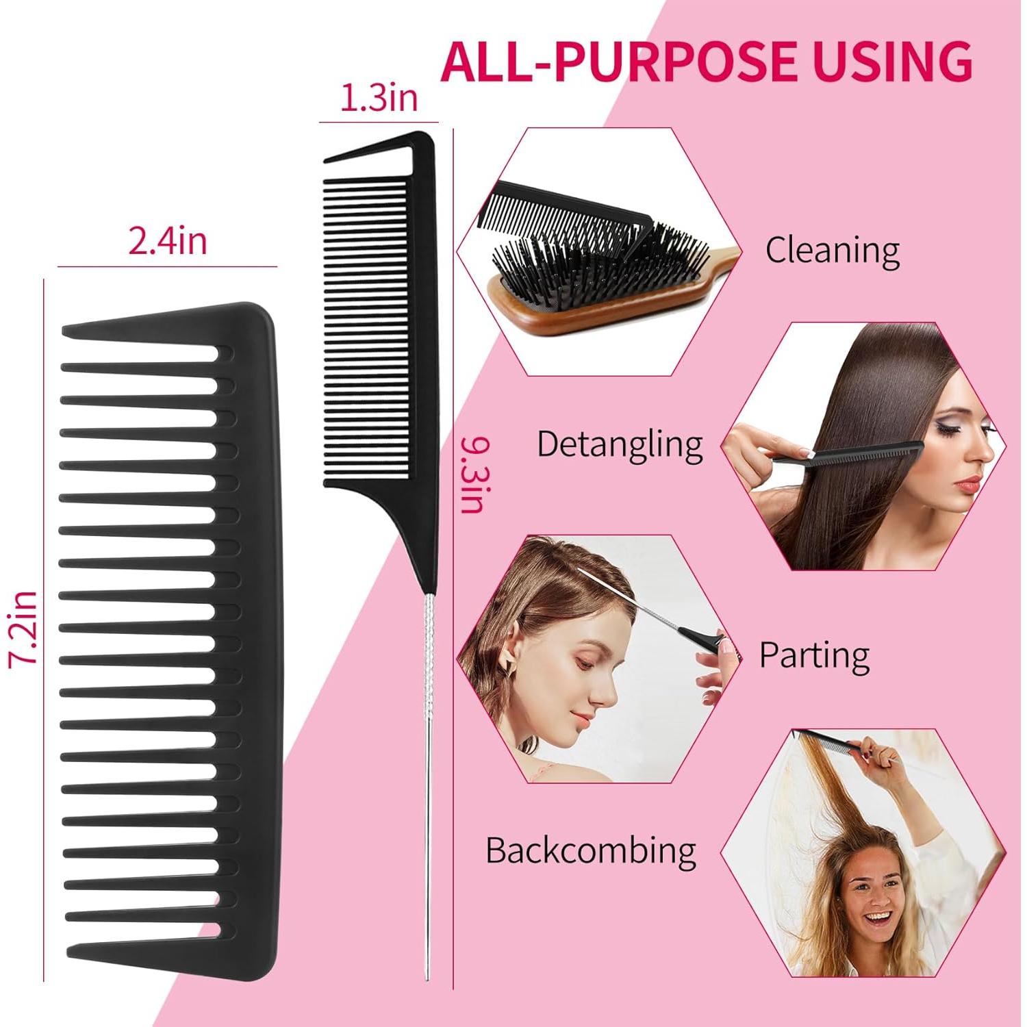 Set de Cepillos para Cabello Rizado UREELIN - 4 Piezas Rosa