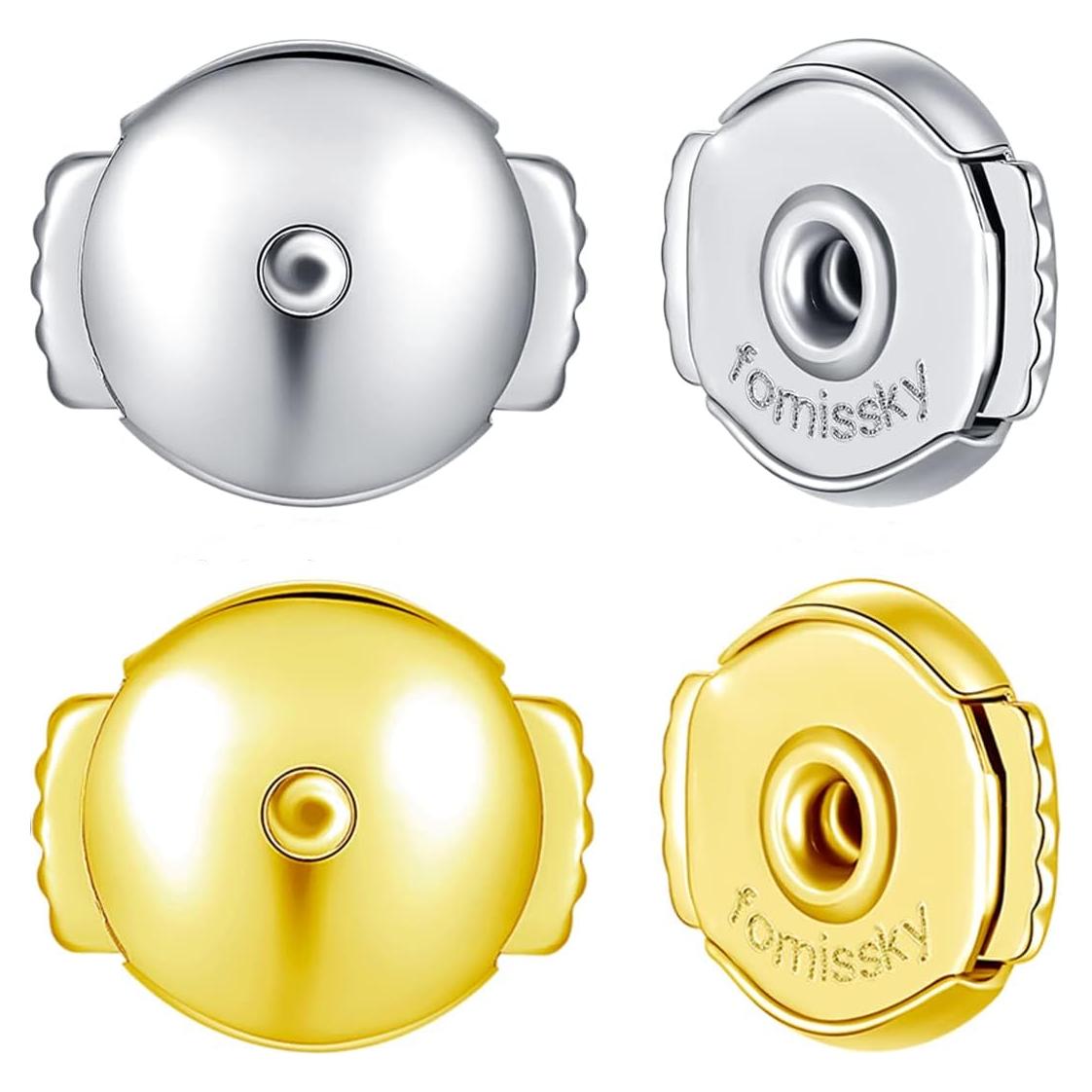 Sujetadores de Pendientes de Seguridad Fomissky-sisa 2 Pares Hipoalergénicos