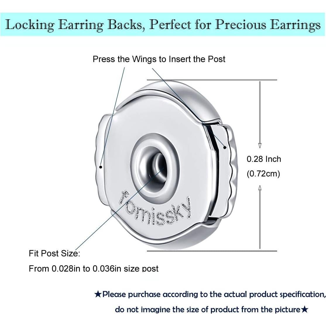 Sujetadores de Pendientes de Seguridad Fomissky-sisa 2 Pares Hipoalergénicos