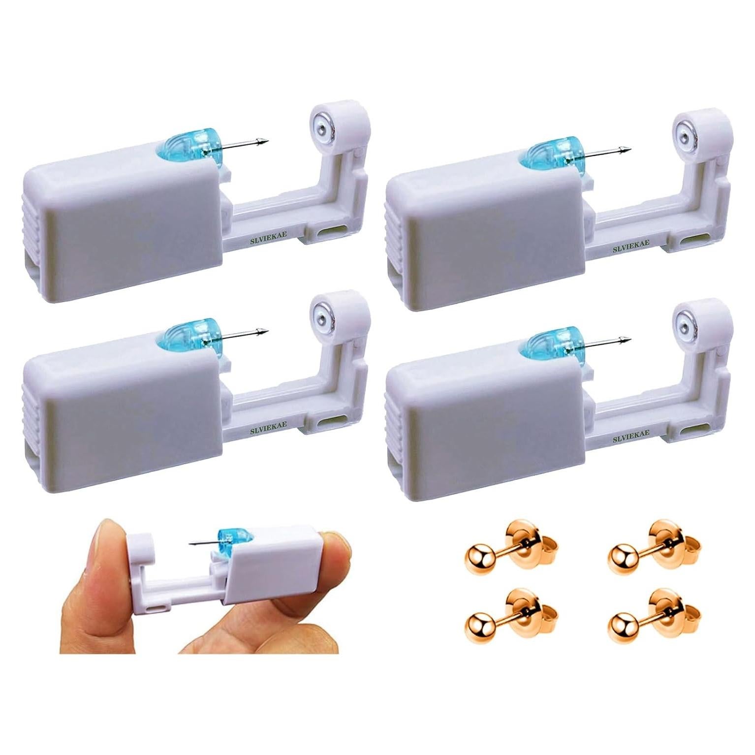 Kit de Perforación de Orejas SLVIEKAE con Aretes de CZ 3mm