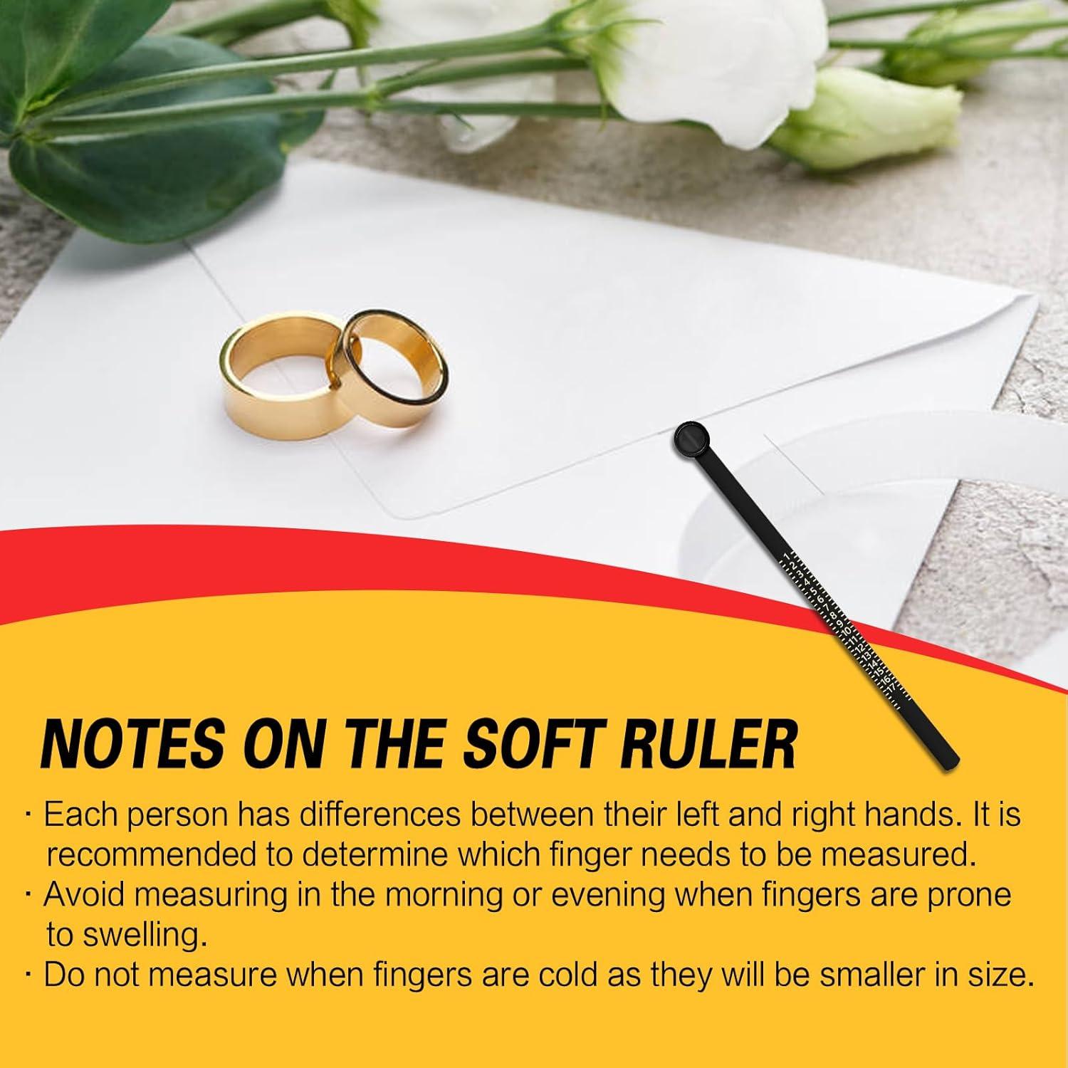 Medidor de Tamaño de Anillo Reutilizable Powbrace 1-17 US 2 Pack