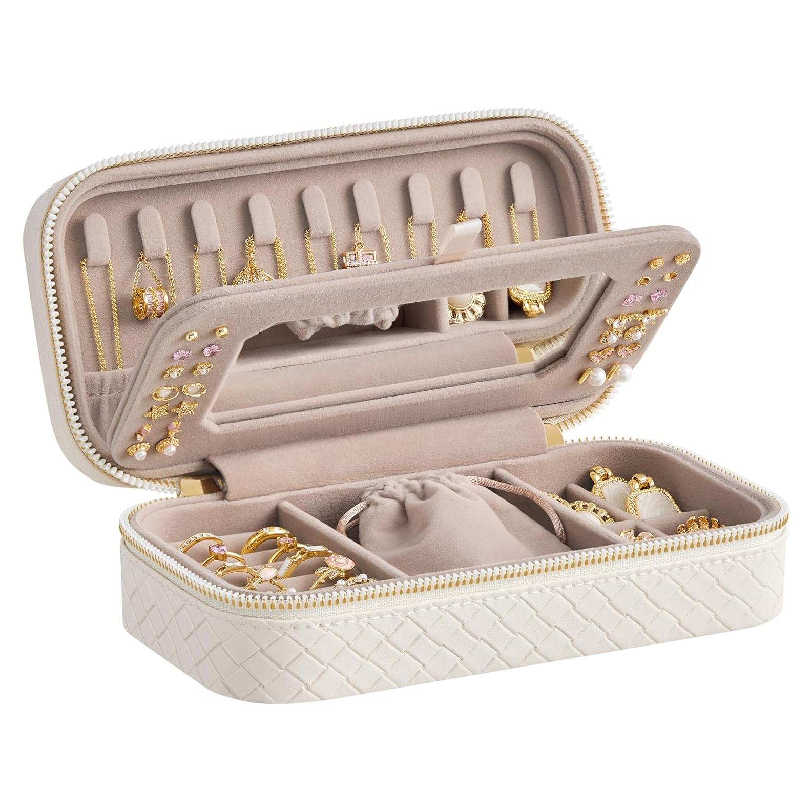 Estuche de Viaje para Joyas SONGMICS HOME Blanco Nube