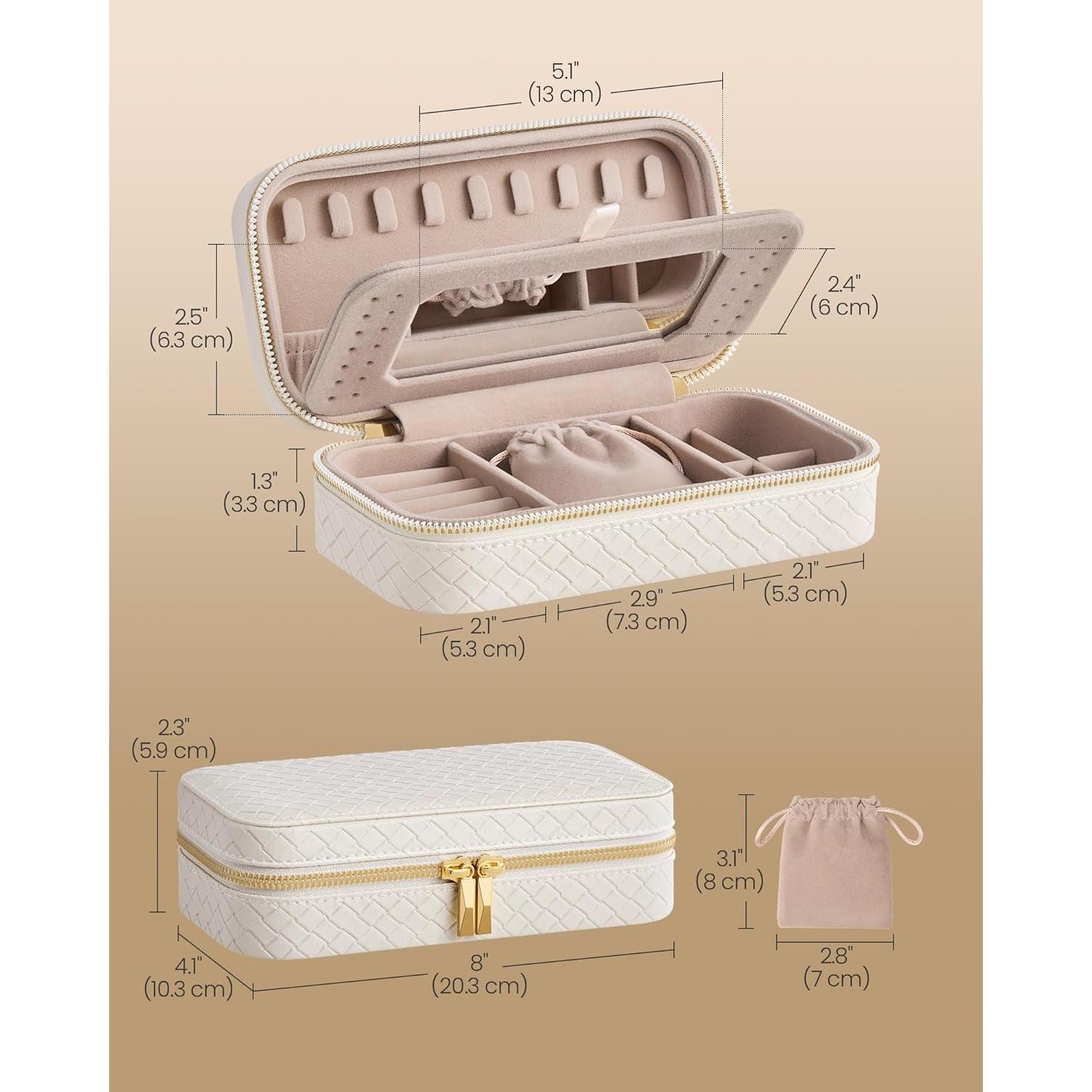 Estuche de Viaje para Joyas SONGMICS HOME Blanco Nube