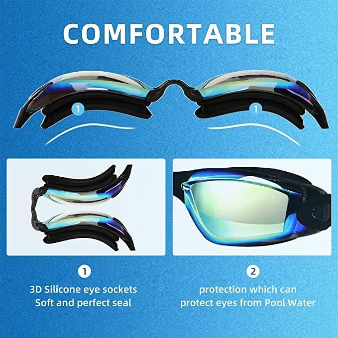 Gafas de Natación Anti-Vaho Silicona Unisex Aqua y Negro