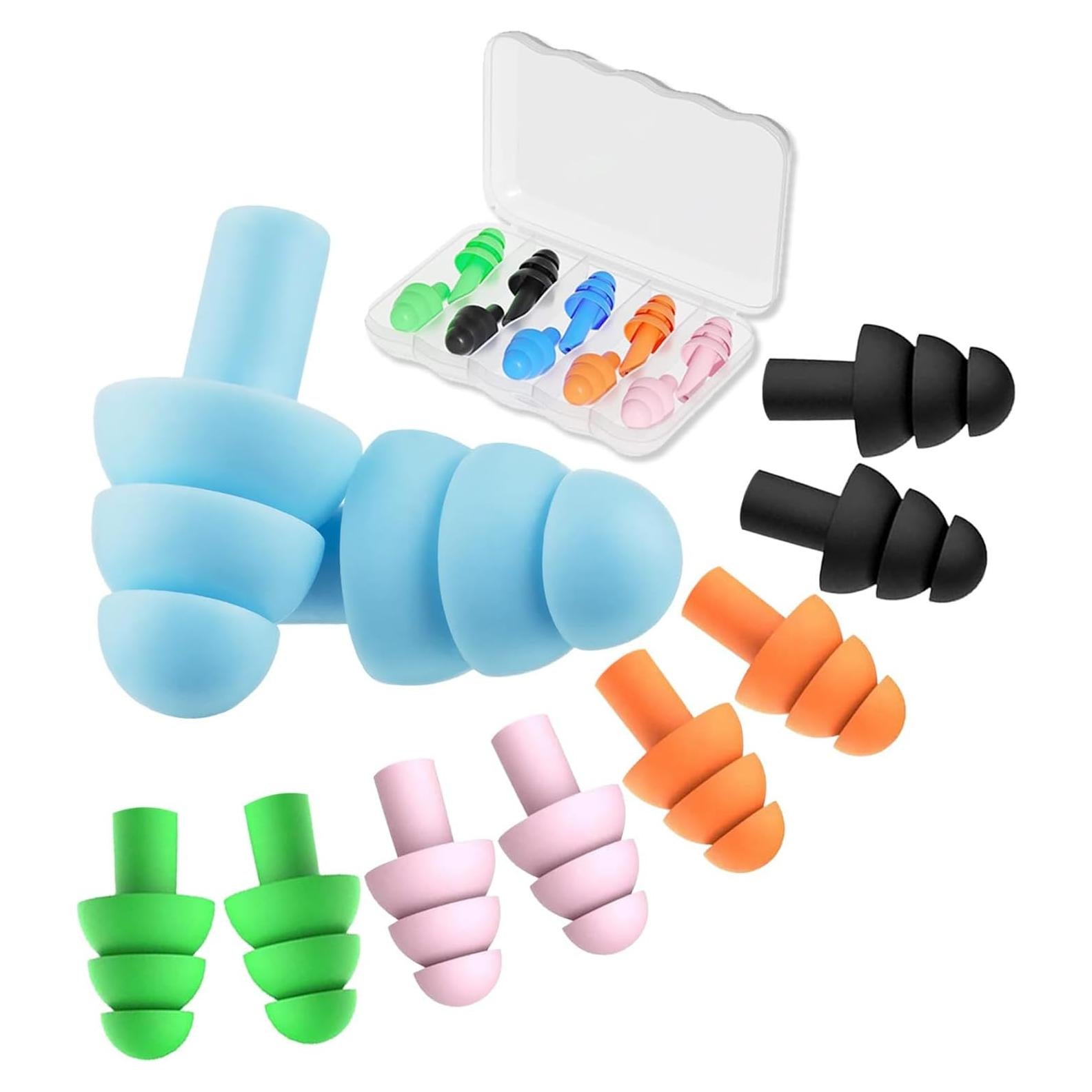 Tapones para oídos Tiankohelan EP-550, 5 pares de silicona