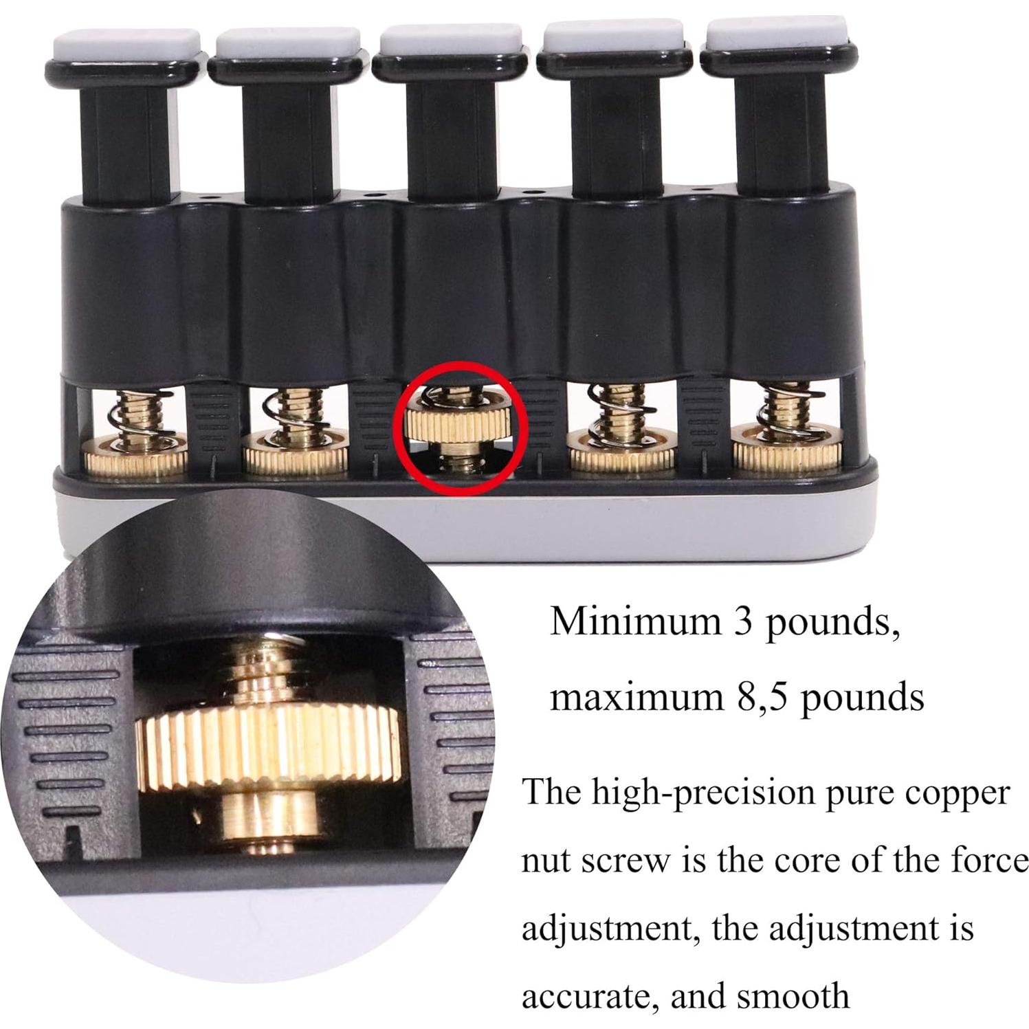 Ejercitador de Dedos DILIMI para Guitarra - Ajustable 1.36 a 3.86 kg