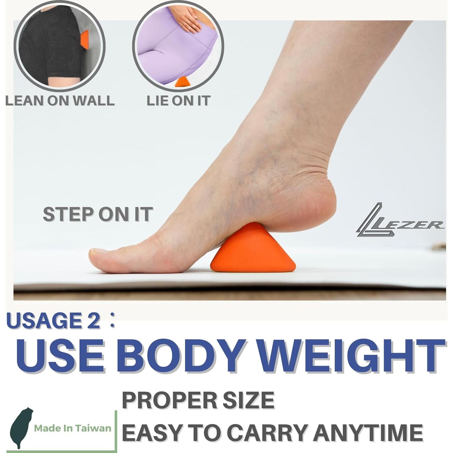 Dispositivo de Masaje LEZER Naranja 7.4x5.3cm Alivio Muscular