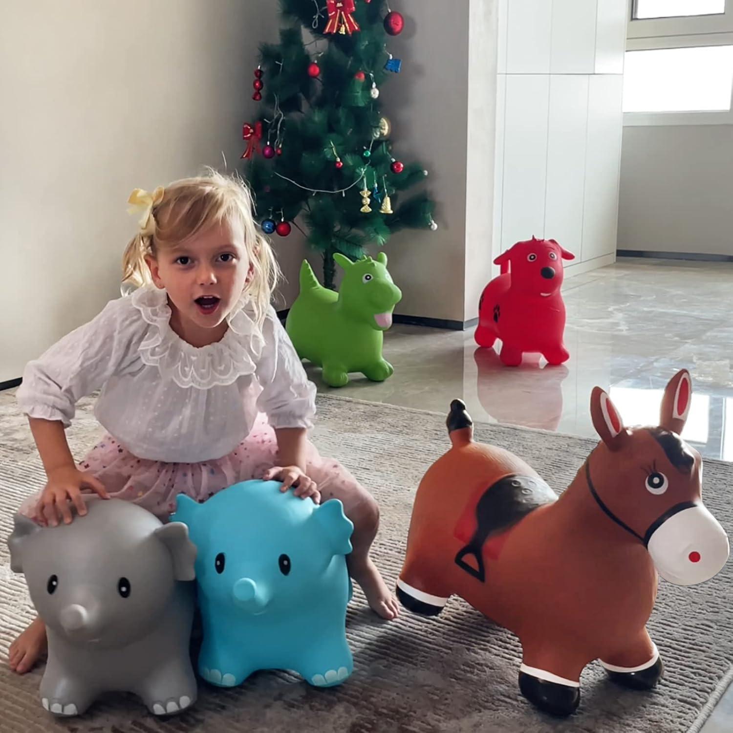 Caballo Saltarín HotMax Elefante Azul Inflable 1.46kg