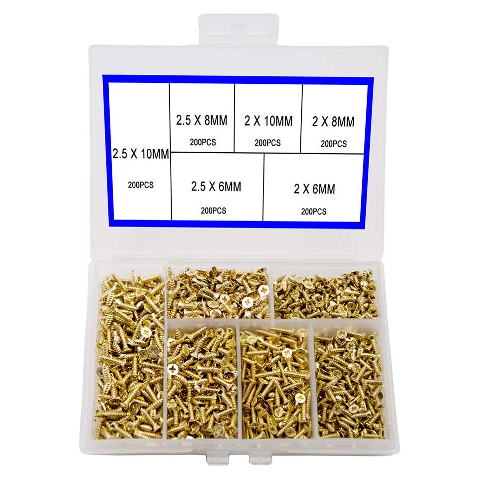 Juego de Tornillos Pequeños Phillips 1200pcs newlng Dorado