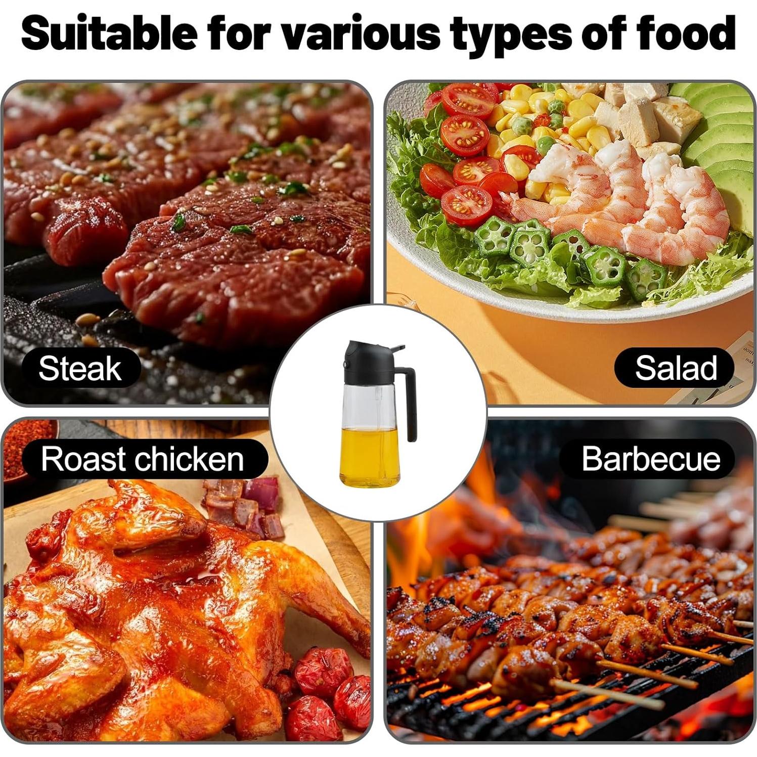 Dispensador de Aceite 2 en 1 WPWWPW 470 ml con Boquilla Fina